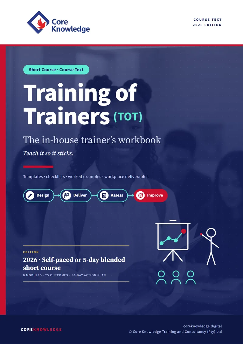 Training of Trainers (TOT) Course Text 2026: front cover